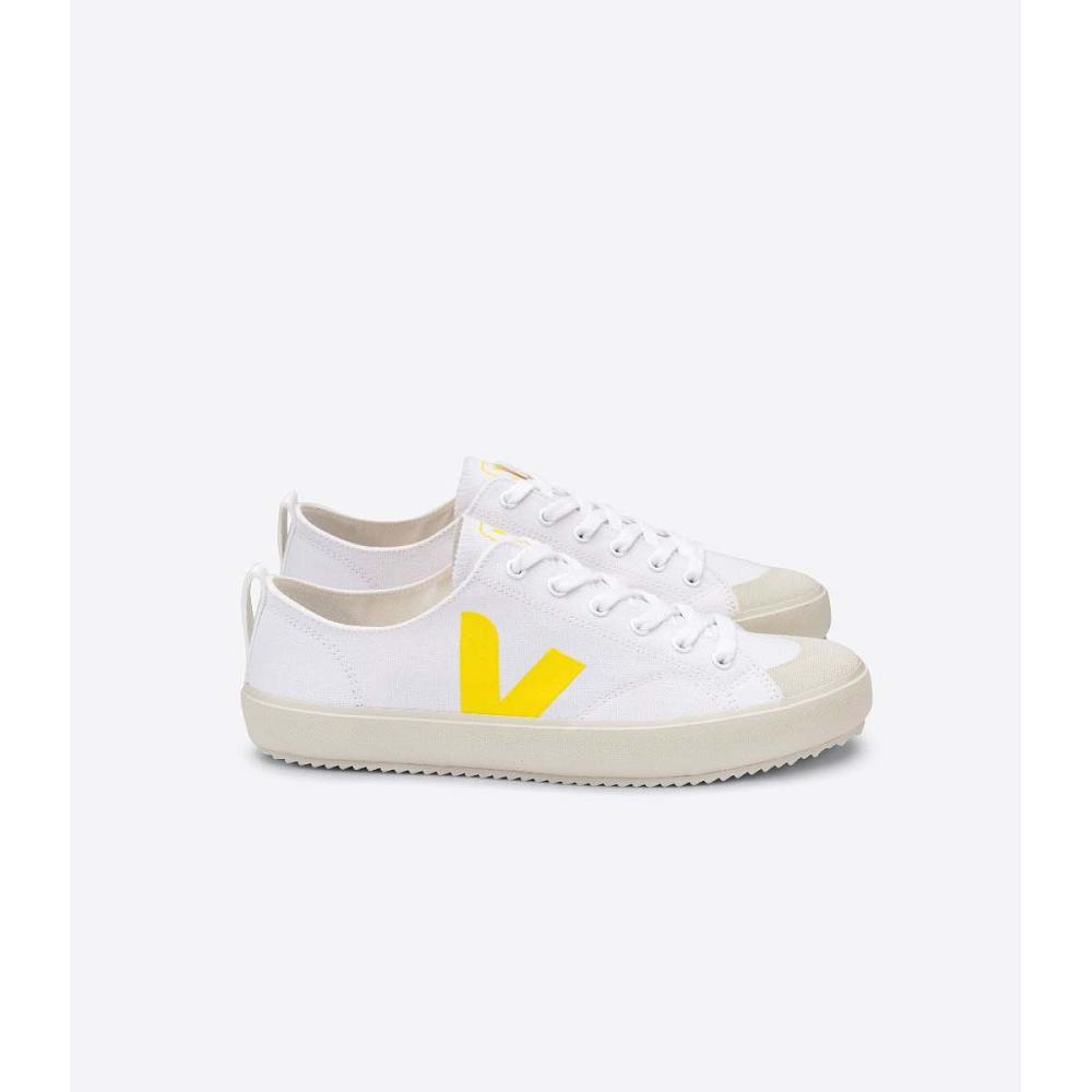 White/Yellow Women\'s Veja NOVA CANVAS Shoes | AU 477RVD